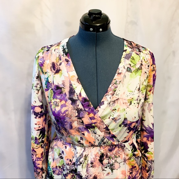 Gorgeous Long Sleeve Floral Mini Dress - Picture 5 of 8